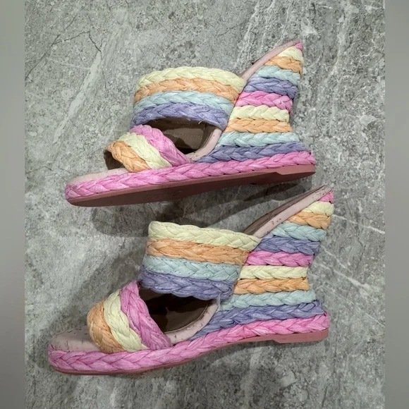 Sophia Webster Ines Woven Wedge Mid Espadrille Mule Slide Sandals 36 - Picture 3 of 7